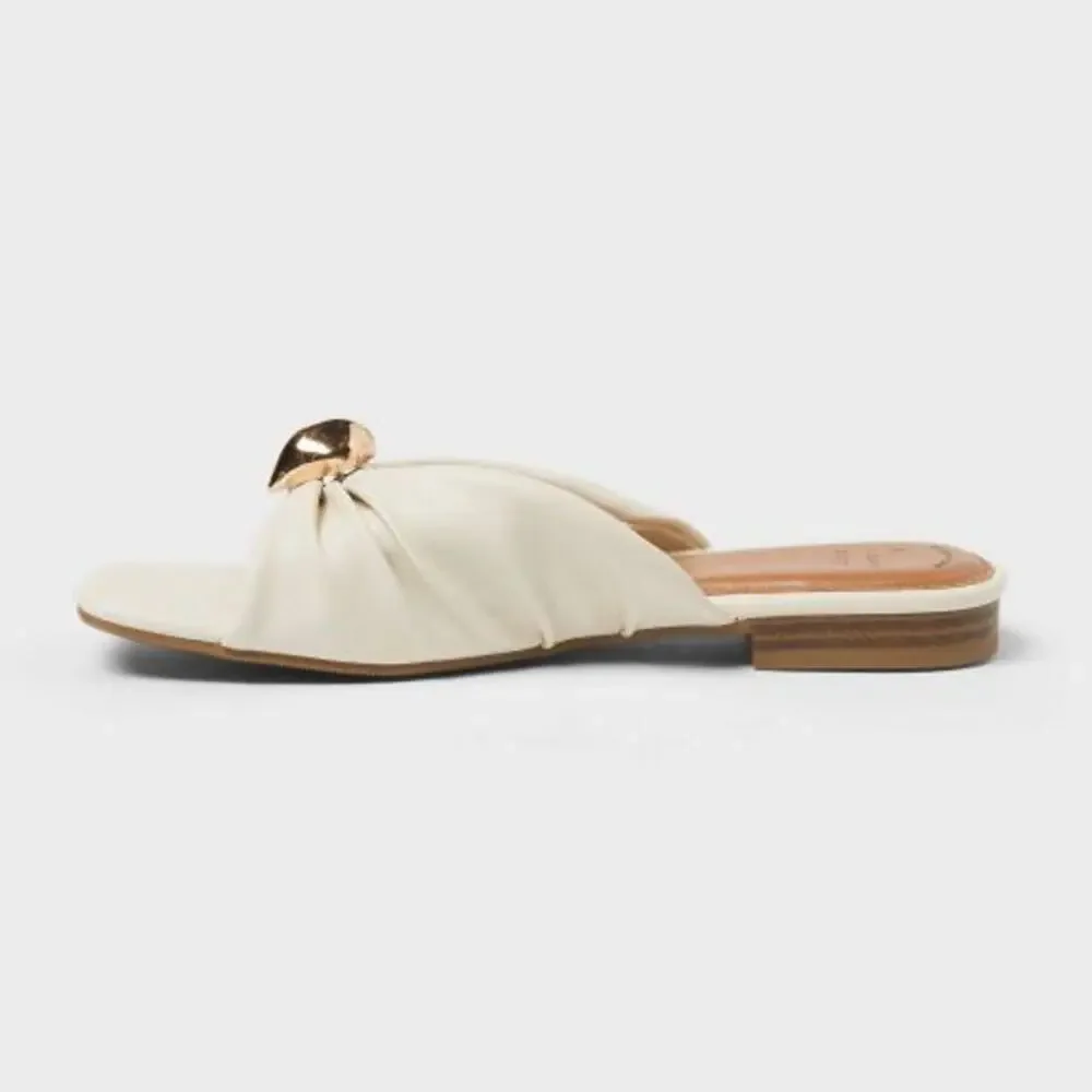 Women’s Thea Sandals with Memory Foam Insole - A New Day - Cream